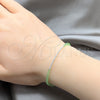 Sterling Silver Adjustable Bolo Bracelet, Ball Design, with Peridot Crystal, Polished, Silver Finish, 03.426.0058.07 (03 MM Thickness, 7 Inches Length)