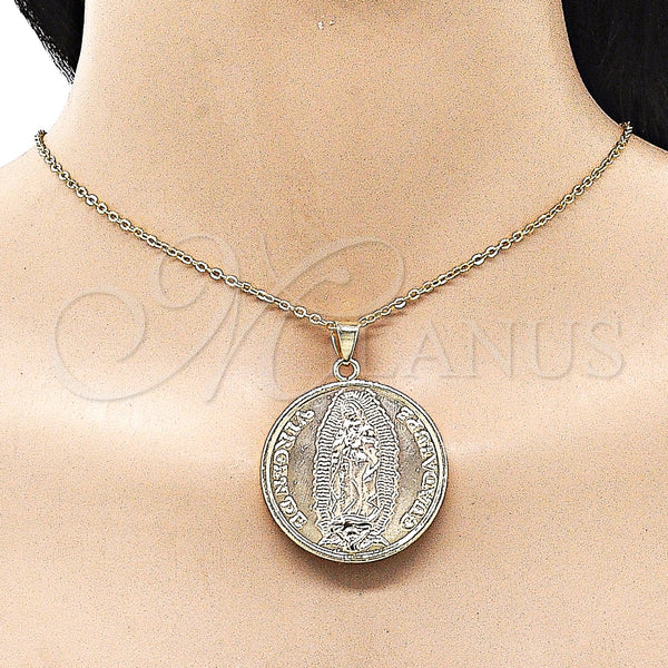 Gold Filled Pendant — Religious Pendant Guadalupe and San Judas Design Polished — alternate product view — SKU 158623 | Oro Laminado dije — Religious Pendant Guadalupe and San Judas diseño pulido — SKU 158623