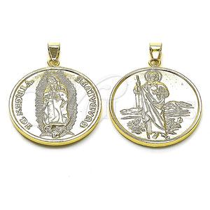 Gold Filled Pendant — Religious Pendant Guadalupe and San Judas Design Polished — main product view — SKU 158623 | Oro Laminado dije — Religious Pendant Guadalupe and San Judas diseño pulido — SKU 158623
