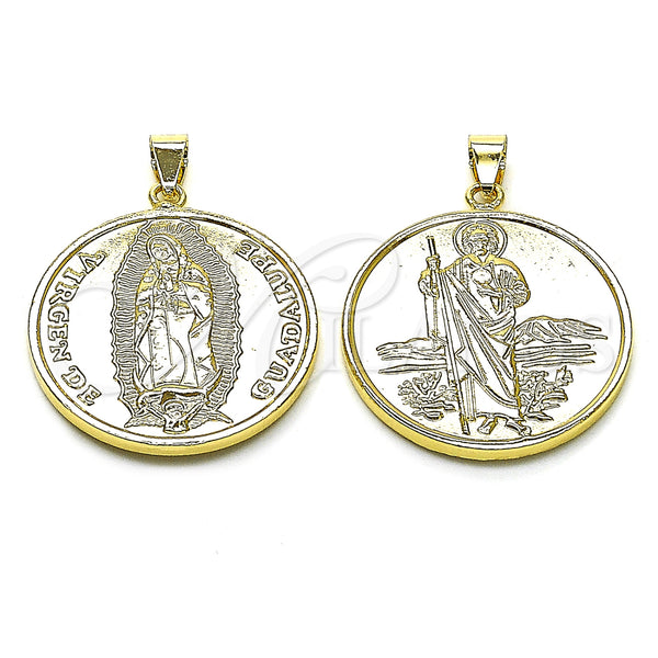Gold Filled Pendant — Religious Pendant Guadalupe and San Judas Design Polished — main product view — SKU 158623 | Oro Laminado dije — Religious Pendant Guadalupe and San Judas diseño pulido — SKU 158623