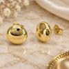 Oro Laminado Stud Earring, Gold Filled Style Hollow Design, Polished, Golden Finish, 02.163.0347