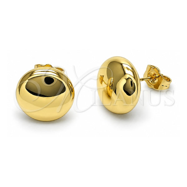 Oro Laminado Stud Earring, Gold Filled Style Hollow Design, Polished, Golden Finish, 02.163.0347