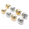 Oro Laminado Stud Earring, Gold Filled Style Hollow Design, Polished, Golden Finish, 02.163.0348
