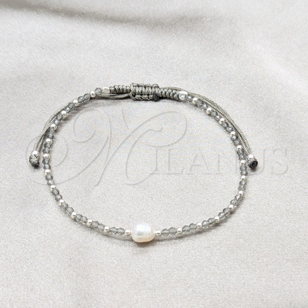 Sterling Silver Bracelet — Adjustable Bolo Bracelet Ball Design with White Pearl — alternate product view — SKU 158631 | Plata 925 brazalete — Adjustable Bolo Bracelet Ball diseño with blanco Pearl — SKU 158631