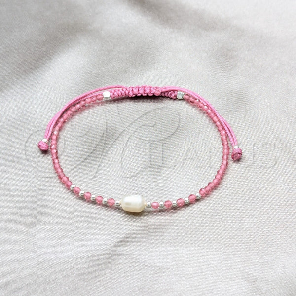 Sterling Silver Bracelet — Adjustable Bolo Bracelet Ball Design with White Pearl — main product view — SKU 158633 | Plata 925 brazalete — Adjustable Bolo Bracelet Ball diseño with blanco Pearl — SKU 158633