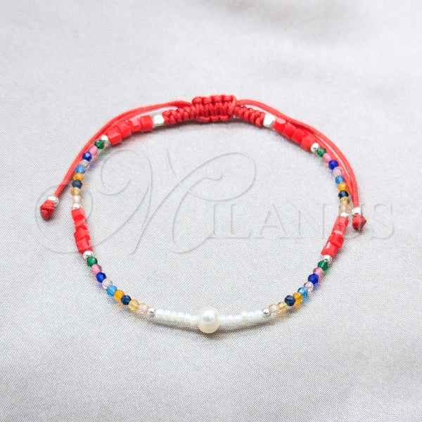 Sterling Silver Bracelet — Adjustable Bolo Bracelet Ball Design with White Pearl — main product view — SKU 158638 | Plata 925 brazalete — Adjustable Bolo Bracelet Ball diseño with blanco Pearl — SKU 158638