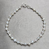 Sterling Silver Fancy Bracelet, Ball Design, with White Pearl, Polished, Silver Finish, 04.392.0001.07 (06 MM Thickness, 7 Inches Length)