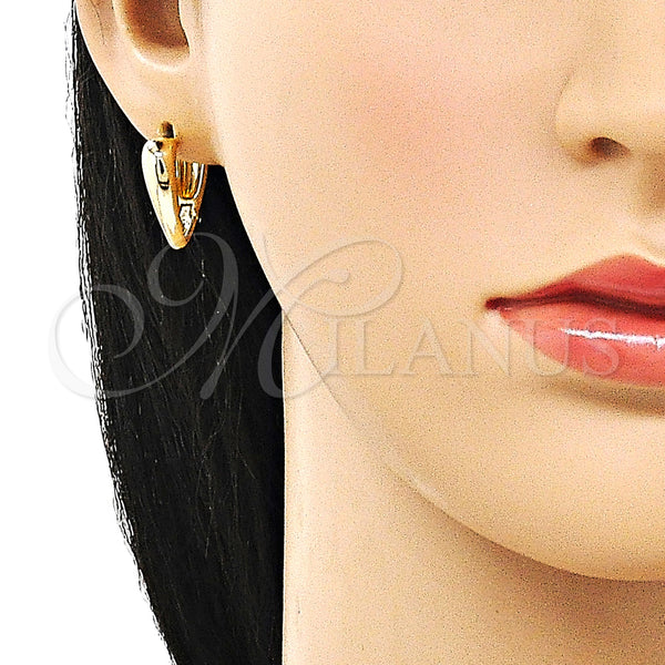 Gold Filled Hoop Earrings — Huggie Hoop Heart Design Polished 02. — alternate product view — SKU 158662 | Oro Laminado aretes de aro — Huggie Hoop corazón diseño pulido 02. — SKU 158662