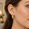 Oro Laminado Huggie Hoop, Gold Filled Style Heart Design, Polished, Golden Finish, 02.195.0321.20