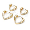 Oro Laminado Huggie Hoop, Gold Filled Style Heart Design, Polished, Golden Finish, 02.195.0321.20