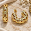 Oro Laminado Medium Hoop, Gold Filled Style Hollow Design, Matte Finish, Golden Finish, 02.195.0334.30