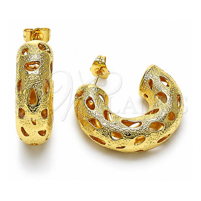Oro Laminado Medium Hoop, Gold Filled Style Hollow Design, Matte Finish, Golden Finish, 02.195.0334.30