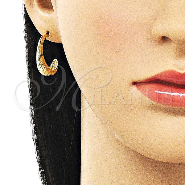 Gold Filled Hoop Earrings — Small Hoop Matte 02. — alternate product view — SKU 158682 | Oro Laminado aretes de aro — aro pequeño Matte 02. — SKU 158682