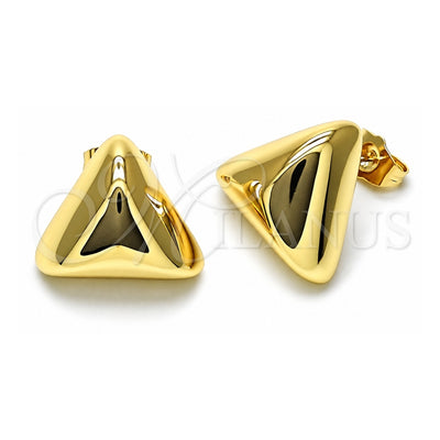 Oro Laminado Stud Earring, Gold Filled Style Polished, Golden Finish, 02.202.0005
