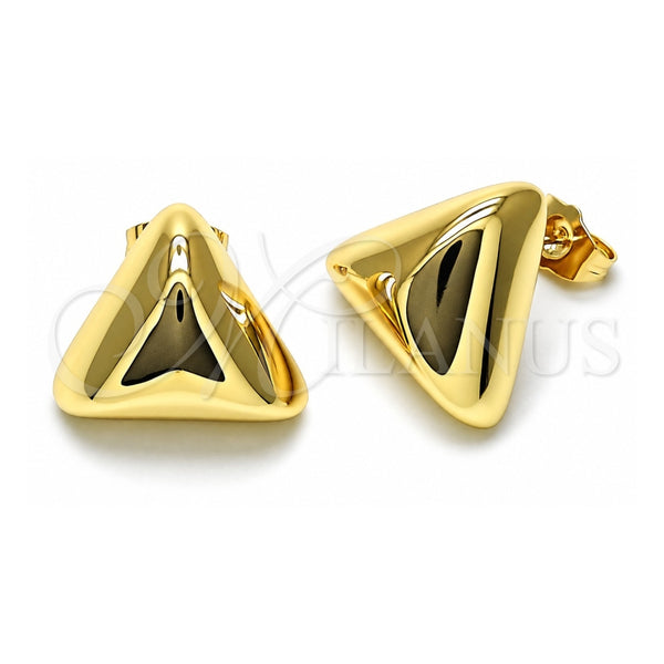 Oro Laminado Stud Earring, Gold Filled Style Polished, Golden Finish, 02.202.0005