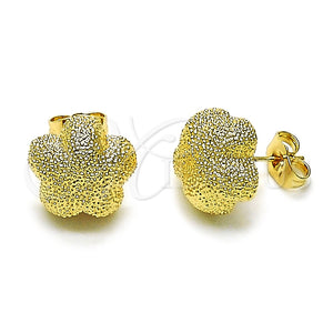 Gold Filled Ring — Stud Earring Flower Design Matte 02. — main product view — SKU 158685 | Oro Laminado anillo — Stud Earring flor diseño Matte 02. — SKU 158685
