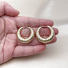 Oro Laminado Huggie Hoop, Gold Filled Style Hollow Design, Diamond Cutting Finish, Golden Finish, 02.202.0009.30