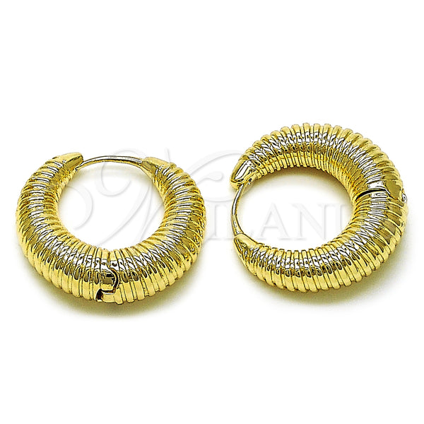 Gold Filled Hoop Earrings — Huggie Hoop Hollow Design Diamond Cutting 02. — main product view — SKU 158688 | Oro Laminado aretes de aro — Huggie Hoop Hollow diseño Diamond Cutting 02. — SKU 158688
