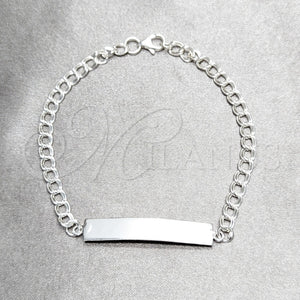 Sterling Silver Bracelet — ID Bracelet Polished 03. 07 MM Thickness 7 — main product view — SKU 158731 | Plata 925 brazalete — ID Bracelet pulido 03. 07 MM Thickness 7 — SKU 158731