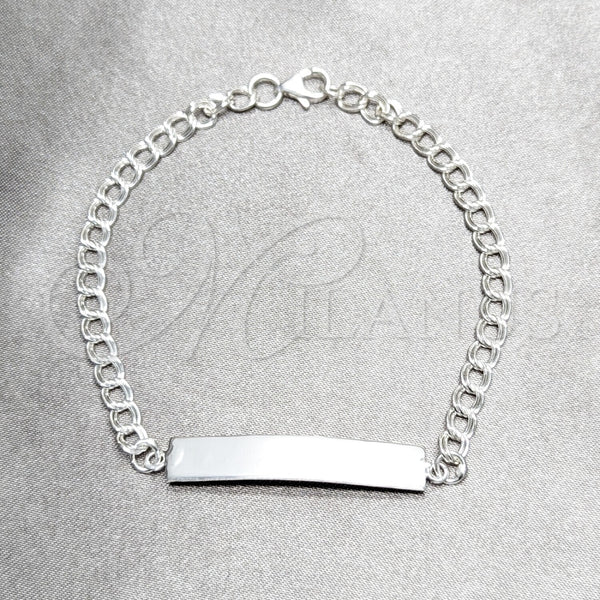 Sterling Silver ID Bracelet, Polished, Silver Finish, 03.392.0042.07 (07 MM Thickness, 7 Inches Length)