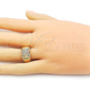 Oro Laminado Multi Stone Ring, Gold Filled Style with White Micro Pave, Polished, Golden Finish, 01.428.0001 (One size fits all)