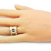 Oro Laminado Elegant Ring, Gold Filled Style Love Knot Design, Polished, Golden Finish, 01.428.0002 (One size fits all)