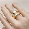 Oro Laminado Elegant Ring, Gold Filled Style Love Knot Design, Polished, Golden Finish, 01.428.0002 (One size fits all)