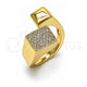 Oro Laminado Multi Stone Ring, Gold Filled Style with White Micro Pave, Polished, Golden Finish, 01.428.0010 (One size fits all)