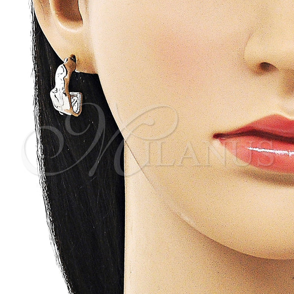 White Gold Filled Hoop Earrings — Small Hoop Polished 02. — alternate product view — SKU 158764 | Oro Laminado Blanco aretes de aro — aro pequeño pulido 02. — SKU 158764