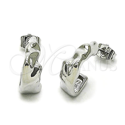 Oro Laminado Blanco aretes de aro — aro pequeño pulido 02. por Mayoreo, vista principal del producto