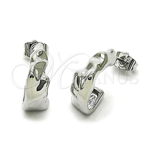 White Gold Filled Hoop Earrings — Small Hoop Polished 02. — main product view — SKU 158764 | Oro Laminado Blanco aretes de aro — aro pequeño pulido 02. — SKU 158764