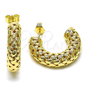 Gold Filled Hoop Earrings — Medium Hoop Filigree and Hollow Design Polished 02. — main product view — SKU 158776 | Oro Laminado aretes de aro — Medium Hoop Filigree and Hollow diseño pulido 02. — SKU 158776