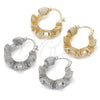 Oro Laminado Medium Hoop, Gold Filled Style Twist Design, Diamond Cutting Finish, Golden Finish, 02.428.0021.30