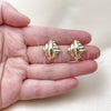 Oro Laminado Stud Earring, Gold Filled Style Polished, Golden Finish, 02.163.0355