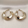 Oro Laminado Medium Hoop, Gold Filled Style Twist Design, Polished, Golden Finish, 02.163.0356.35