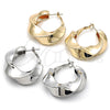 Oro Laminado Medium Hoop, Gold Filled Style Twist Design, Polished, Golden Finish, 02.163.0356.35