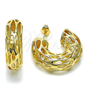 Gold Filled Hoop Earrings — Small Hoop Hollow and Filigree Design Polished 02. — main product view — SKU 158810 | Oro Laminado aretes de aro — aro pequeño Hollow and Filigree diseño pulido 02. — SKU 158810