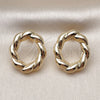 Gold Filled Ring — Stud Earring Hollow and Twist Design Polished 02. — alternate product view — SKU 158815 | Oro Laminado anillo — Stud Earring Hollow and Twist diseño pulido 02. — SKU 158815