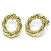 Gold Filled Ring — Stud Earring Hollow and Twist Design Polished 02. — alternate product view — SKU 158815 | Oro Laminado anillo — Stud Earring Hollow and Twist diseño pulido 02. — SKU 158815
