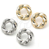 Oro Laminado Stud Earring, Gold Filled Style Twist Design, Polished, Golden Finish, 02.163.0366