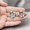 Rhodium Plated Stud Earring, Twist Design, Polished, Rhodium Finish, 02.163.0366.1
