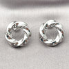 Rhodium Plated Stud Earring, Twist Design, Polished, Rhodium Finish, 02.163.0366.1