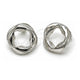 White Gold Filled Stud Earring, Twist and Four-leaf Clover Design, Polished, Rhodium Finish, 02.163.0367.1