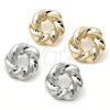 Oro Laminado Stud Earring, Gold Filled Style Twist Design, Polished, Golden Finish, 02.163.0368