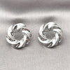 Rhodium Plated Stud Earring, Twist Design, Polished, Rhodium Finish, 02.163.0368.1