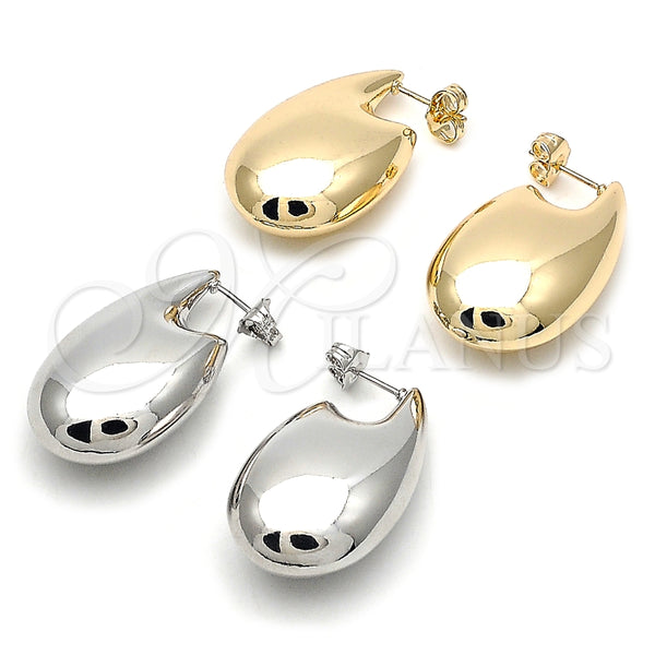 Gold Filled Ring — Stud Earring Teardrop and Hollow Design Polished 02. — alternate product view — SKU 158838 | Oro Laminado anillo — Stud Earring Teardrop and Hollow diseño pulido 02. — SKU 158838