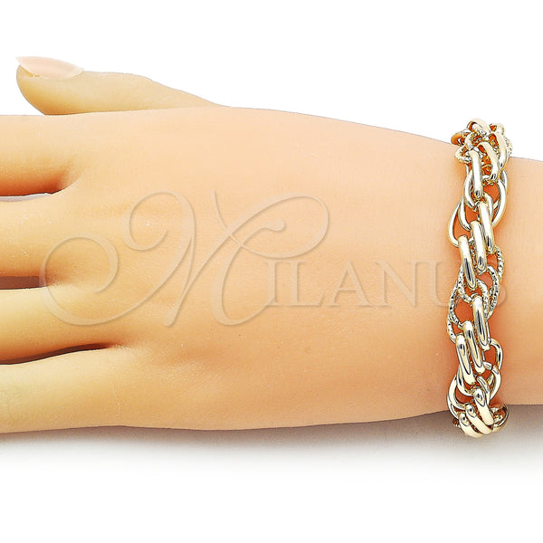 Gold Filled Bracelet — Fancy Bracelet Diamond Cutting 03.93. 14 MM Thickness — alternate product view — SKU 158887 | Oro Laminado brazalete — elegante Bracelet Diamond Cutting 03.93. 14 MM Thickness — SKU 158887
