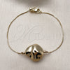 Oro Laminado Fancy Bracelet, Gold Filled Style Box Design, Polished, Golden Finish, 03.63.2285.08 (01 MM Thickness, 8 Inches Length)