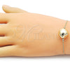 Oro Laminado Fancy Bracelet, Gold Filled Style Box Design, Polished, Golden Finish, 03.63.2286.08 (01 MM Thickness, 8 Inches Length)