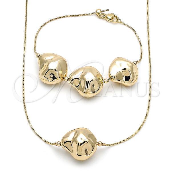 Gold Filled Bracelet — Necklace and Bracelet Box and Ball Design Polished — main product view — SKU 158911 | Oro Laminado brazalete — Necklace and Bracelet Box and Ball diseño pulido — SKU 158911